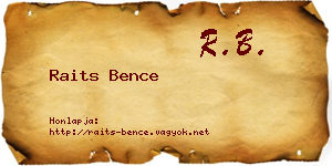 Raits Bence névjegykártya